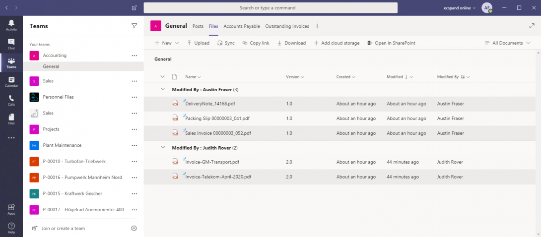 Screenshot d.velop documents for M365