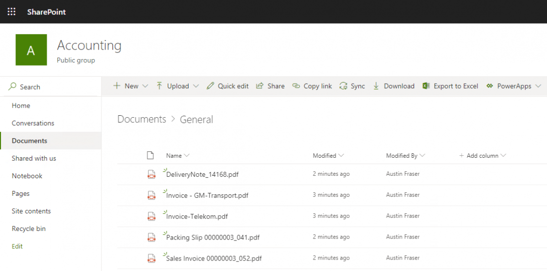 Screenshot d.velop documents for M365