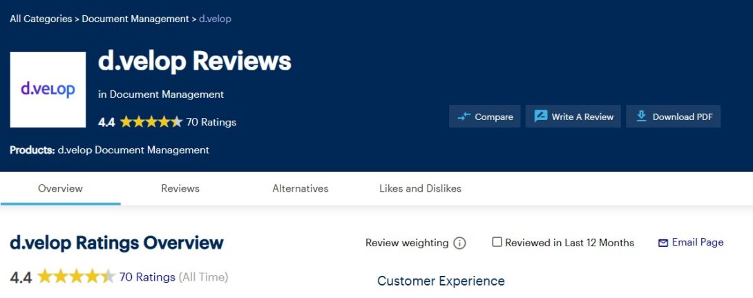 Gartner Peer Insights d.velop Gartner Magic Quadrant