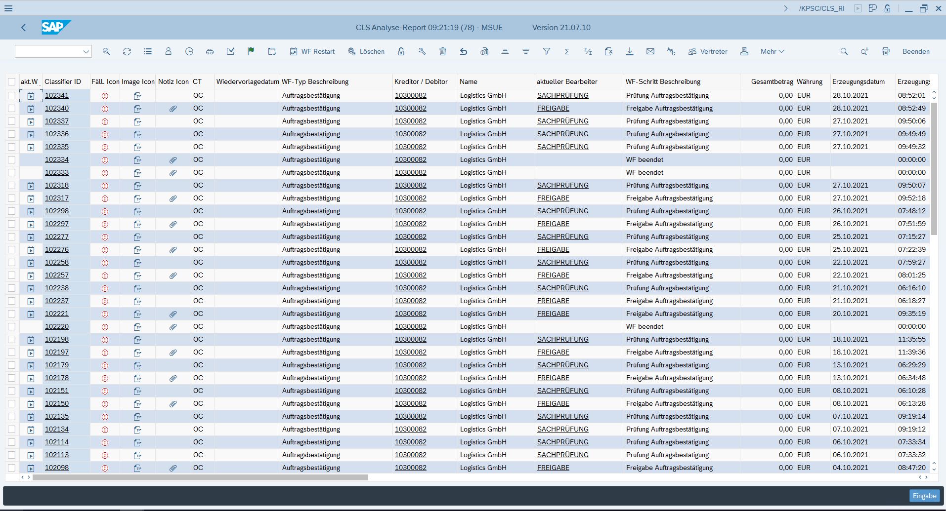 Screenshot SAP Auftragsbestätigung mit d.velop