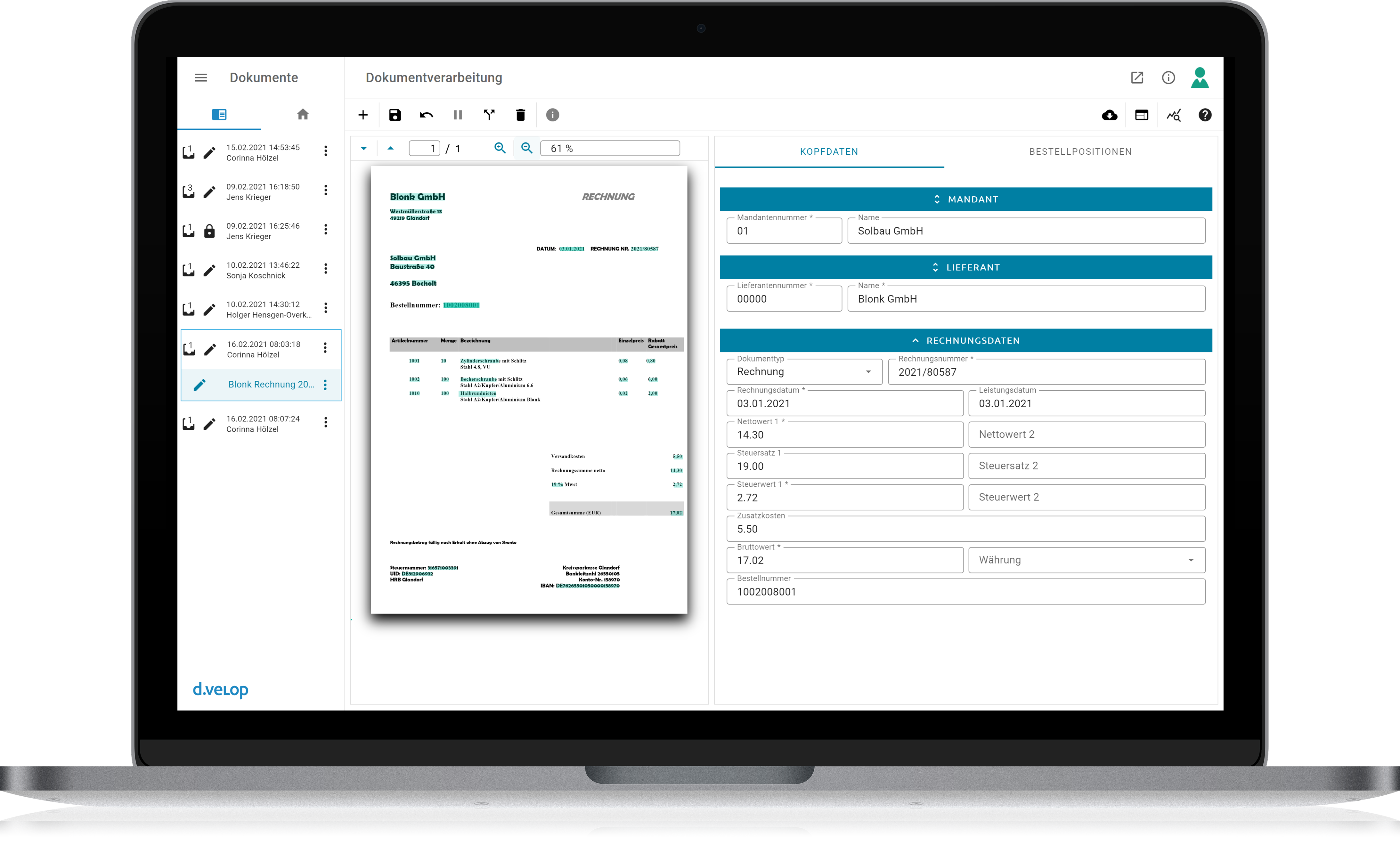 Indexierungssoftware anhand einer Indexierungsmaske