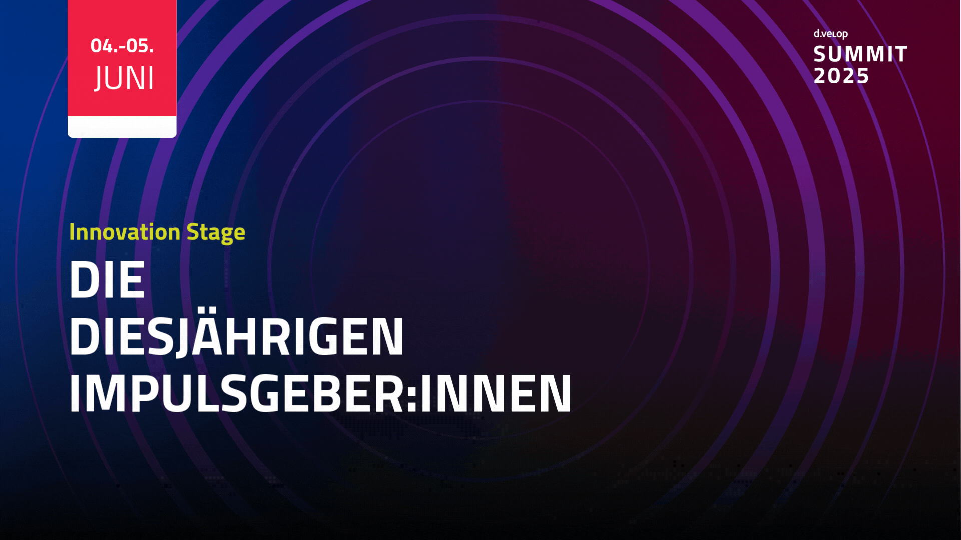 Die Grafik zeigt die Impulsgeber des d.velop summit 2025