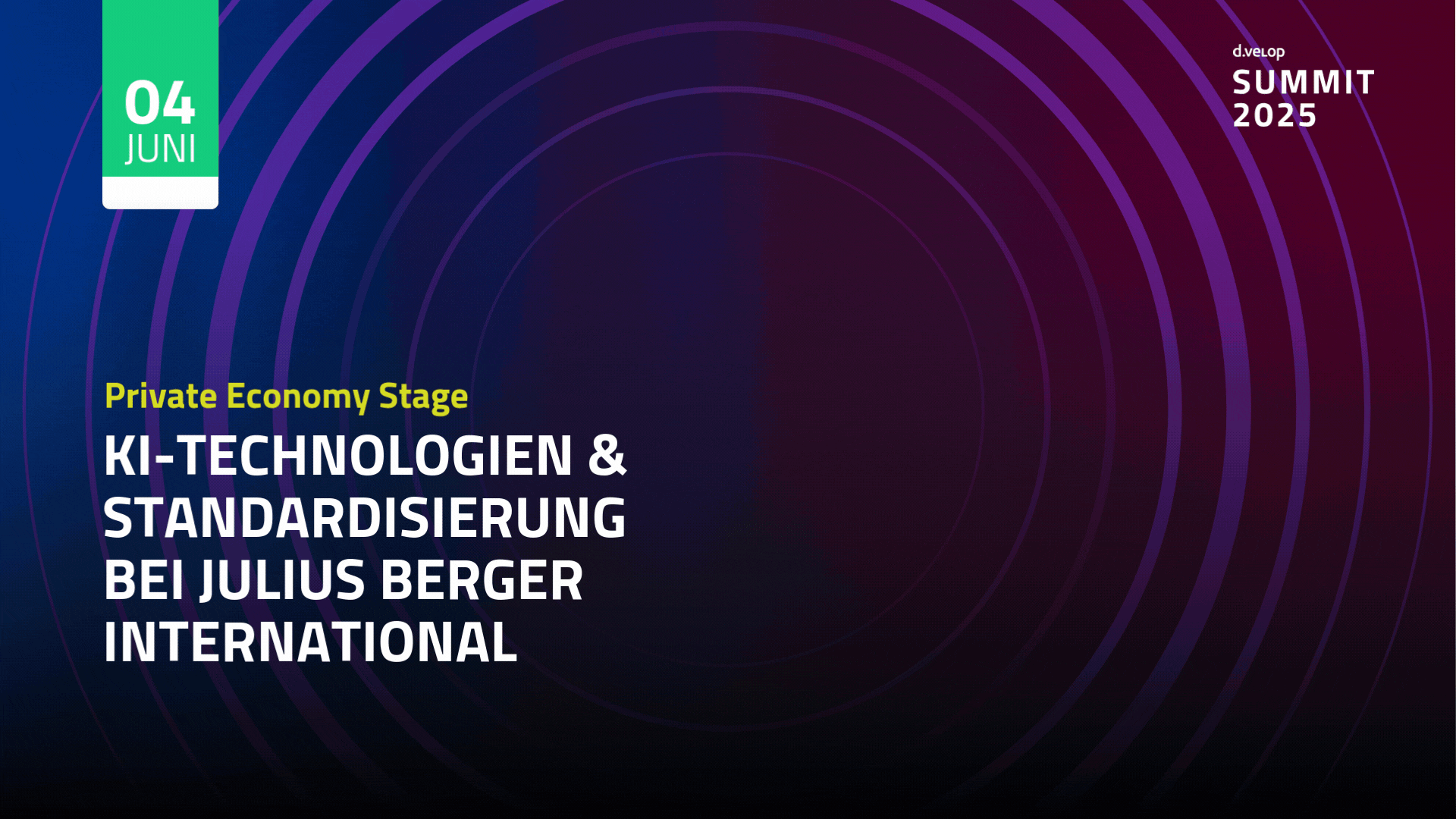 Die Grafik zeigt eine Keynote der private economy stage