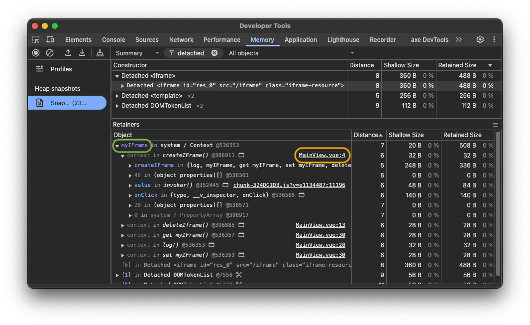 Screenshot zeigt iFrame durch eine Variable