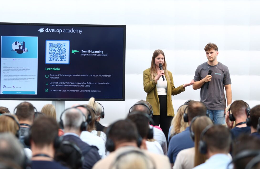 Bild zeigt den Academy Hub auf dem d.velop SUMMIT 2025